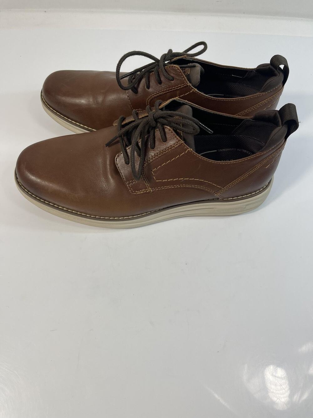 Rockport Canton Shoes Mens SZ 9.5 Brown Leather Casual Sneakers TruTECH Comfort